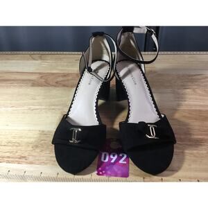 Charter Club Liliana Pump Heels Women's 8.5 M Black Suede Ankle Strap Open Toe